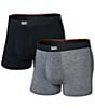 SAXX Vibe Xtra 3#double; Trunks 2-Pack, Color:Black/Dark Grey Heather - Image 1