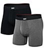 SAXX Vibe Xtra Solid 6#double; Inseam Boxer Briefs 2-Pack, Color:Black/Dark Grey Heather - Image 1