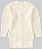 Color:Pristine - Image 2 - Big Girls 7-16 Cozy Matte Front-Button Cardigan With Pockets