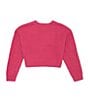 Color:Pinkcomb - Image 2 - Big Girls 7-16 Long Sleeve Star Fuzzy Oversized Graphic Sweater