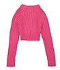 Color:Pink - Image 2 - Big Girls 7-16 Long Sleeve Crew Neck Pullover Sweater