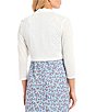 Color:Off White - Image 2 - Scallop Edge 3/4 Sleeve Shrug