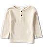 Scene&Heard Baby Boys 3-24 Months Long Sleeve Waffle Knit Henley T-Shirt, Color:Egret - Image 1