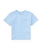 Color:Blue - Image 1 - Baby Boys 3-24 Months Round Neck Short Sleeve Front Pocket T-Shirt