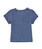 Color:Navy - Image 2 - Baby Boys 3-24 Months Round Neck Short Sleeve Henley T-Shirt