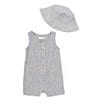 Color:Grey - Image 1 - Baby Boys 3-24 Months Round Neck Stripe Romper & Hat