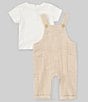 Color:Tan - Image 3 - Baby Boys 3-24 Months Round Neck Two-Piece Linen Jumper
