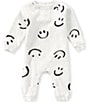 Scene&Heard Baby Boys Long Sleeve Smiley Face Fleece Romper - Image 1