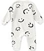 Scene&Heard Baby Boys Long Sleeve Smiley Face Fleece Romper - Image 2