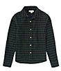 Color:Green - Image 1 - Big Boys 8-20 Long Sleeve Green & Black Checked Button-Up Sport Shirt