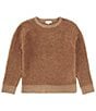Color:Khaki - Image 1 - Big Boys 8-20 Long Sleeve Marled Crew Neck Sweater