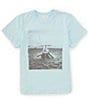 Color:Light Blue - Image 1 - Big Boys 8-20 Short Sleeve Beach Bonfire Screen T-Shirt