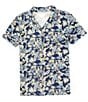 Color:Navy - Image 1 - Big Boys 8-20 Short Sleeve Botanical Print Woven Shirt
