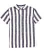 Color:Navy - Image 1 - Big Boys 8-20 Short Sleeve Button-Front Stripe Woven Shirt
