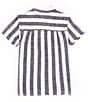 Color:Navy - Image 2 - Big Boys 8-20 Short Sleeve Button-Front Stripe Woven Shirt