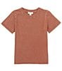 Color:Rust - Image 1 - Big Boys 8-20 Short Sleeve Distressed T-Shirt