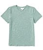 Color:Sage - Image 1 - Big Boys 8-20 Short Sleeve Slub V-Neck T-Shirt
