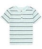 Color:Blue - Image 1 - Big Boys 8-20 Short Sleeve Striped Henley Shirt