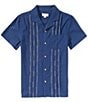 Scene&Heard Big Boys Americana Pleated Button Front Camp Collar Shirt - Image 2