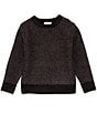 Color:Black - Image 1 - Little Boys 2T-7 Long Sleeve Marled Crew Neck Sweater