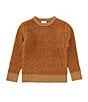 Color:Khaki - Image 1 - Little Boys 2T-7 Long Sleeve Marled Crew Neck Sweater