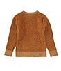 Color:Khaki - Image 2 - Little Boys 2T-7 Long Sleeve Marled Crew Neck Sweater