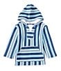 Color:Blue - Image 1 - Little Boys 2T-7 Long Sleeve Stripe Terry Baja Pullover Hoodie
