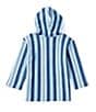 Color:Blue - Image 2 - Little Boys 2T-7 Long Sleeve Stripe Terry Baja Pullover Hoodie