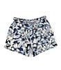 Color:Navy - Image 2 - Little Boys 2T-7 Pull-On Botanical Print Shorts