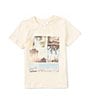 Color:Soft Yellow - Image 1 - Little Boys 2T-7 Short Sleeve Beach Scene Graphic T-Shirt