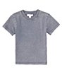 Color:Dark Blue - Image 1 - Little Boys 2T-7 Short Sleeve Distressed T-Shirt