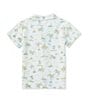 Color:Quiet Tide - Image 2 - Little Boys 2T-7 Short Sleeve Palm Tree Print Woven Shirt