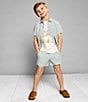 Scene&Heard Little Boys Short Sleeve Striped Seersucker Woven Button-Front Shirt, Color:Sage - Image 4