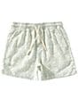 Scene&Heard Little Boys Linen Blend Leaf Print Pull On Shorts - Image 1