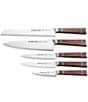 Schmidt Brothers Cutlery Brass & Walnut 6-Piece Knife Block Set, Color:Brown - Image 2