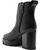 Schutz 240 Leather Platform Block Heel Lug Sole Booties - Image 5