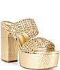 Schutz Aberdeen Metallic Slip On Platform Sandals - Image 1