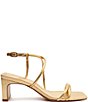 Schutz Aimee Block Metallic Leather Strappy Dress Sandals | Dillard's