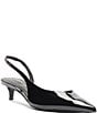 Schutz Alessia Low Patent Leather Pointed Toe Slingback Pumps - Image 1