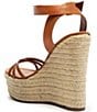 Color:Miele - Image 5 - Alexandra Leather Platform Wedge Espadrille Sandals