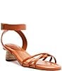 Color:Miele - Image 1 - Alexandra Mid Block Leather Ankle Strap Sandals