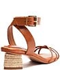 Color:Miele - Image 3 - Alexandra Mid Block Leather Ankle Strap Sandals
