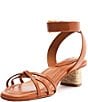 Color:Miele - Image 6 - Alexandra Mid Block Leather Ankle Strap Sandals