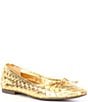 Color:Ouro Claro Orch - Image 1 - Arissa Woven Leather Slip On Flats