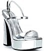 Schutz Arlene Metallic Leather Platform Dress Sandals - Image 1
