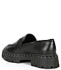 Color:Black - Image 3 - Christie Studs Leather Lug Sole Loafers
