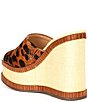 Color:Natural - Image 3 - Dalle Wild Animal Printed Calf Leather Wedge Platform Sandals