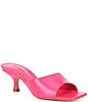Color:Paradise Pink - Image 1 - Dethalia Leather Square Toe Slide Sandals