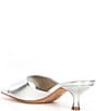 Color:Prata - Image 3 - Dethalia Leather Square Toe Slide Sandals