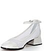 Color:White - Image 4 - Dorothy Patent Mesh Ankle Strap Mary Jane Pumps